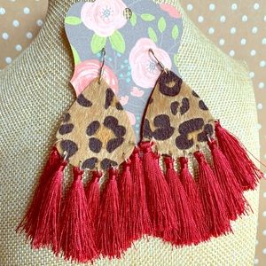 Leopard tassel earrings!